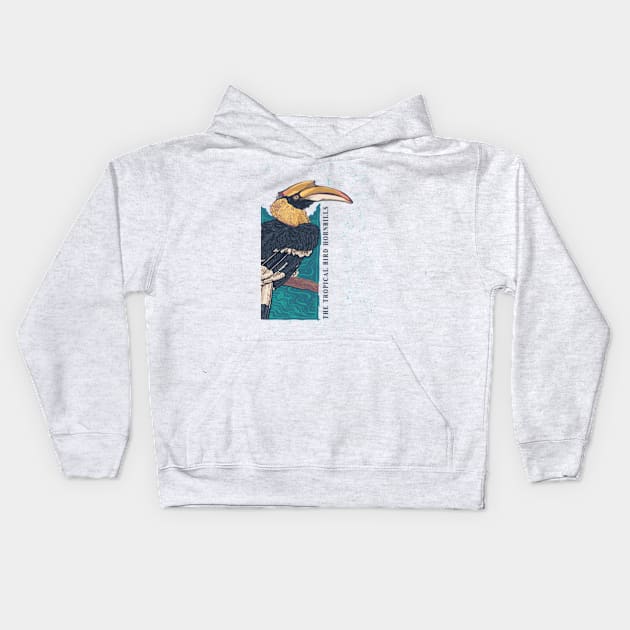 tropical bird vintage Kids Hoodie by lazymost